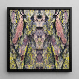 Barking Mad too - Trippy Tree Trunk Art Print / Canvas Square-framed Abstract Artwork Symmetrical Kaleidoscopic Pattern Tree Bark Barking
