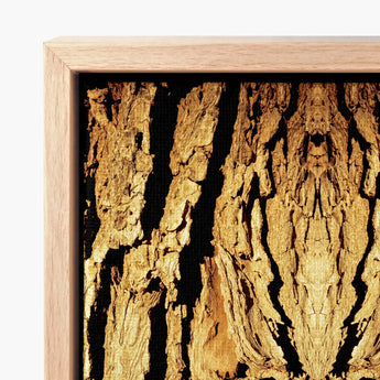 Framed Artwork Detailed Symmetrical Depiction Tree Bark Warm Trippy Trunk, Australian, Mesmerizing Abstract Print