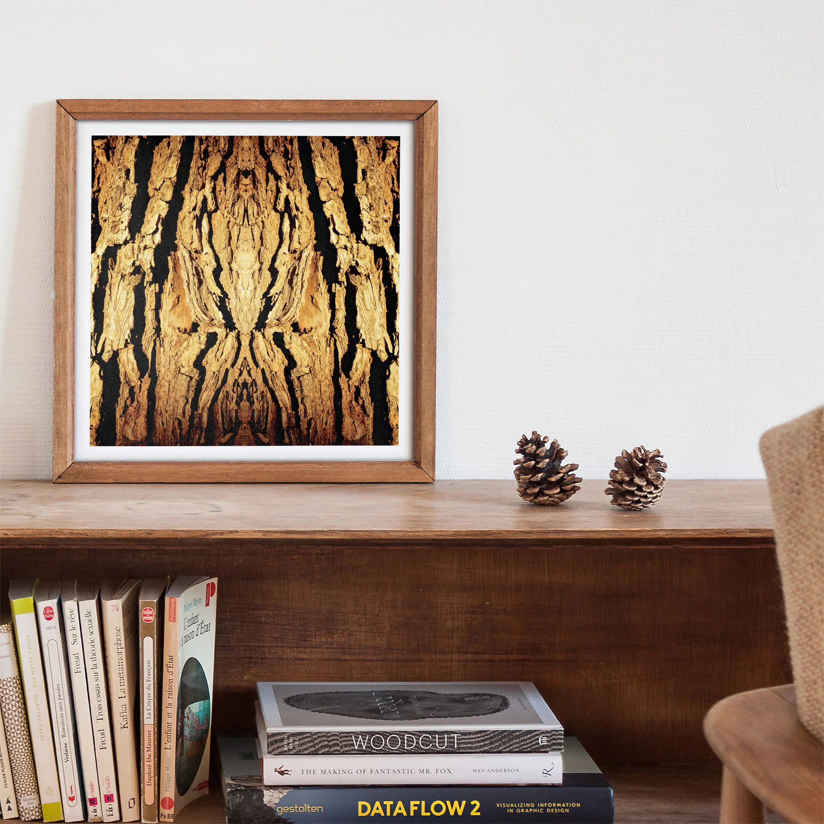 Barking Mad - Trippy Tree Trunk Art Print - 16’’x16’’ / Unframed