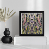 Barking Mad too - Trippy Tree Trunk Art Print, Framed Abstract Artwork Symmetrical Patterns Muted Colors