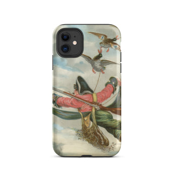 Baron Munchausen - Alphonse Adolphe Bichard Iphone Case, 11 / Matte, Iphone Case Dynamic Painting Hunter Suspended Air Ducks
