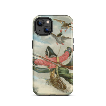 Baron Munchausen - Alphonse Adolphe Bichard Iphone Case, 13 / Matte, Iphone Colorful Illustration Hunter Birds