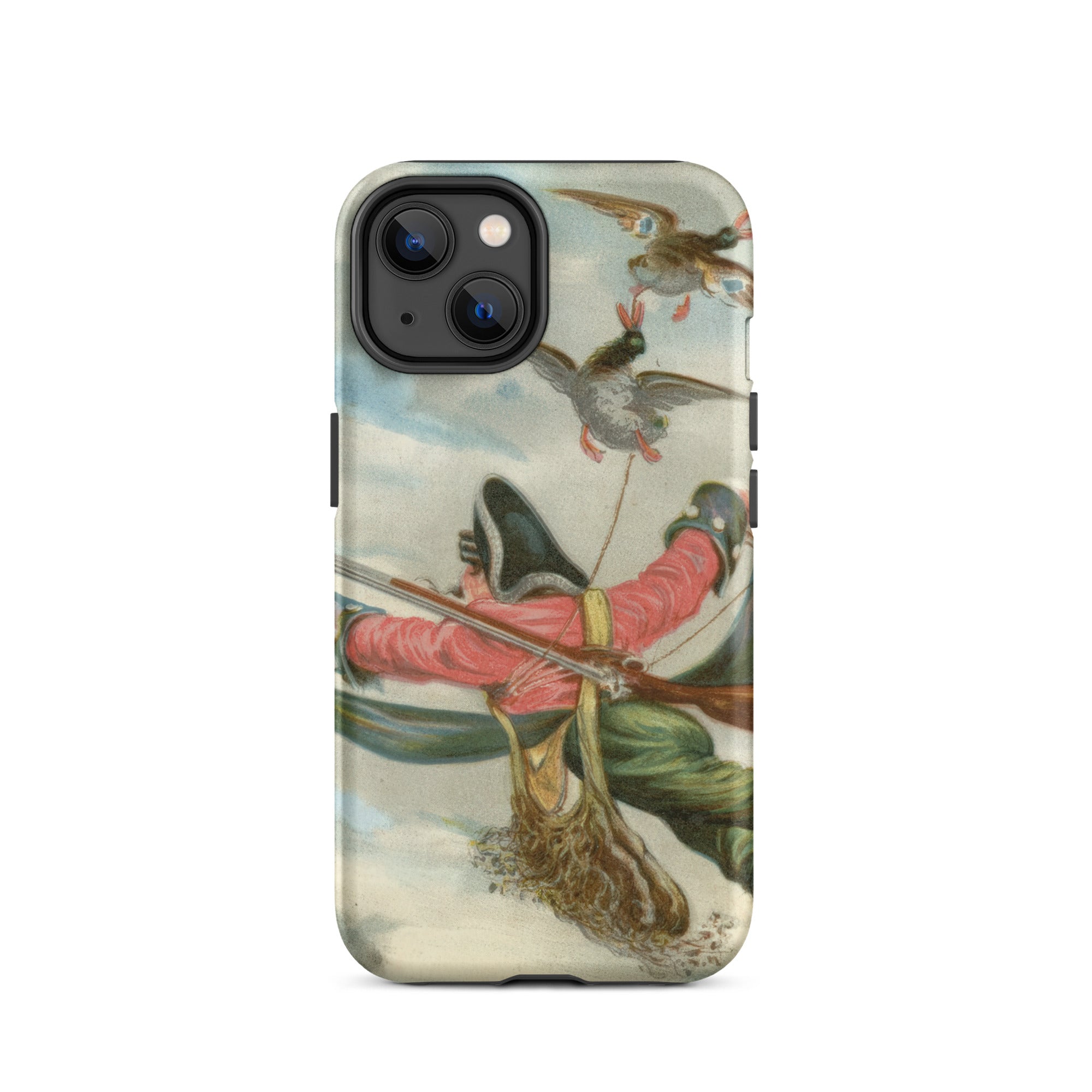 Baron Munchausen - Alphonse Adolphe Bichard Iphone Case, 14 / Matte, Iphone Case Vintage-style Painting Hunter Birds