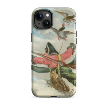 Baron Munchausen - Alphonse Adolphe Bichard Iphone Case, 15 Plus / Matte, Iphone Colorful Vintage-style Illustration Hunter Birds Case