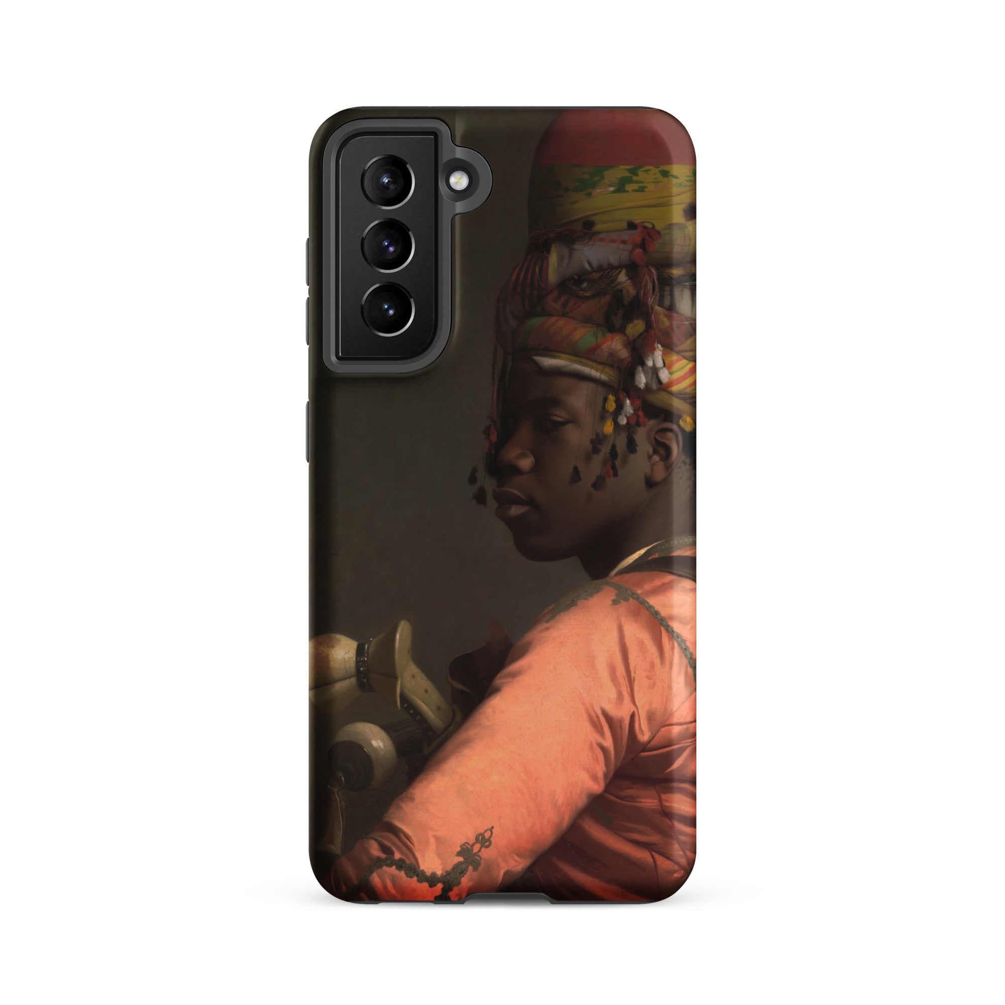 Bashi Bazouk Jean Leon Gerome Samsung Case, Galaxy S21 Fe / Matte, Black Smartphone Case Portrait Person Colorful Headpiece
