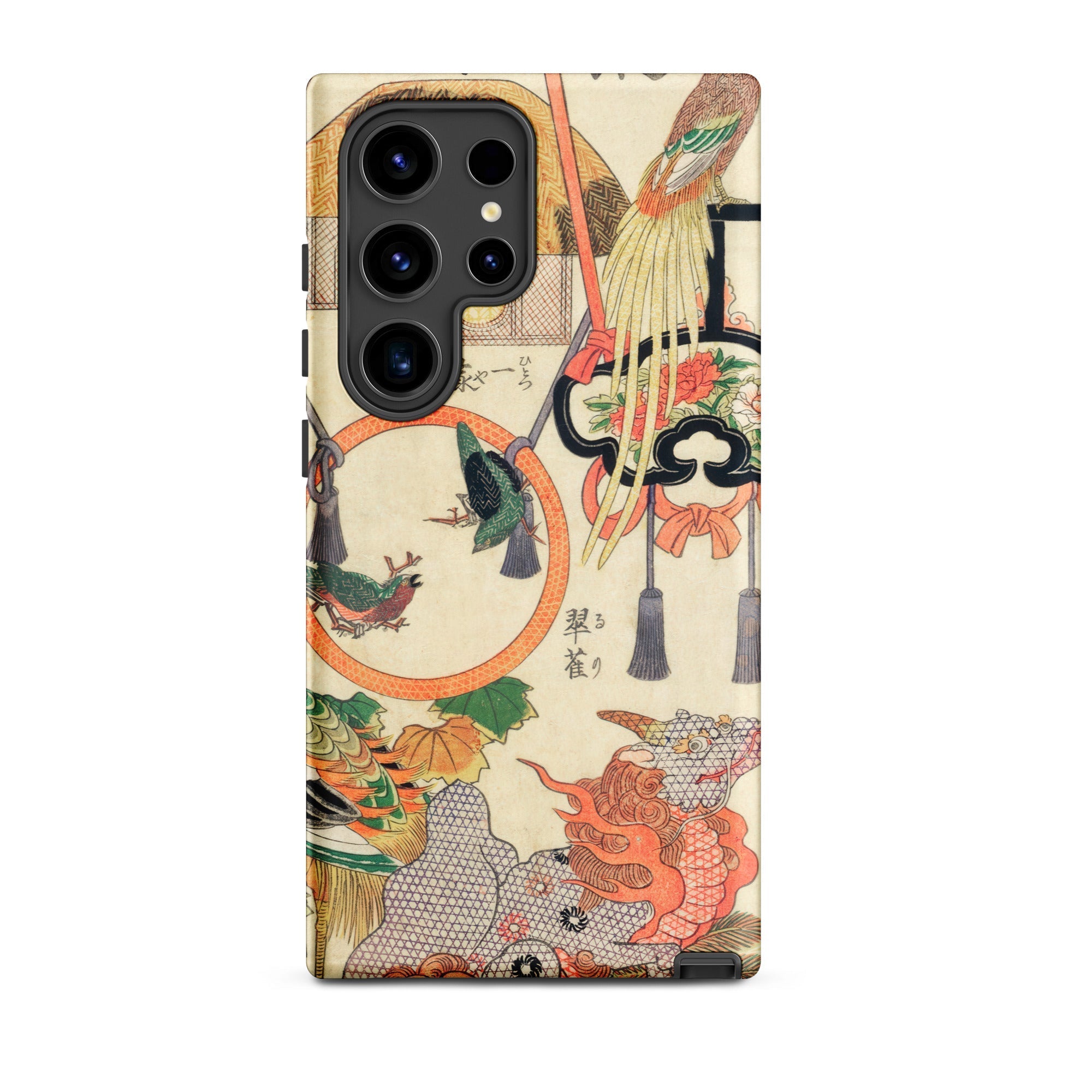 Basketry Work Ichida Shoshichiro of Naniwa Samsung Case, Galaxy S24 Ultra / Matte, Phone Case Japanese Ukiyo e Style Print Birds Dragon Like