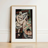 The Bath - Max Beckmann Art Print / Canvas Framed Art Print Stylized Nude Figure Draped Garment Max Beckmann Print, Woman Steadies