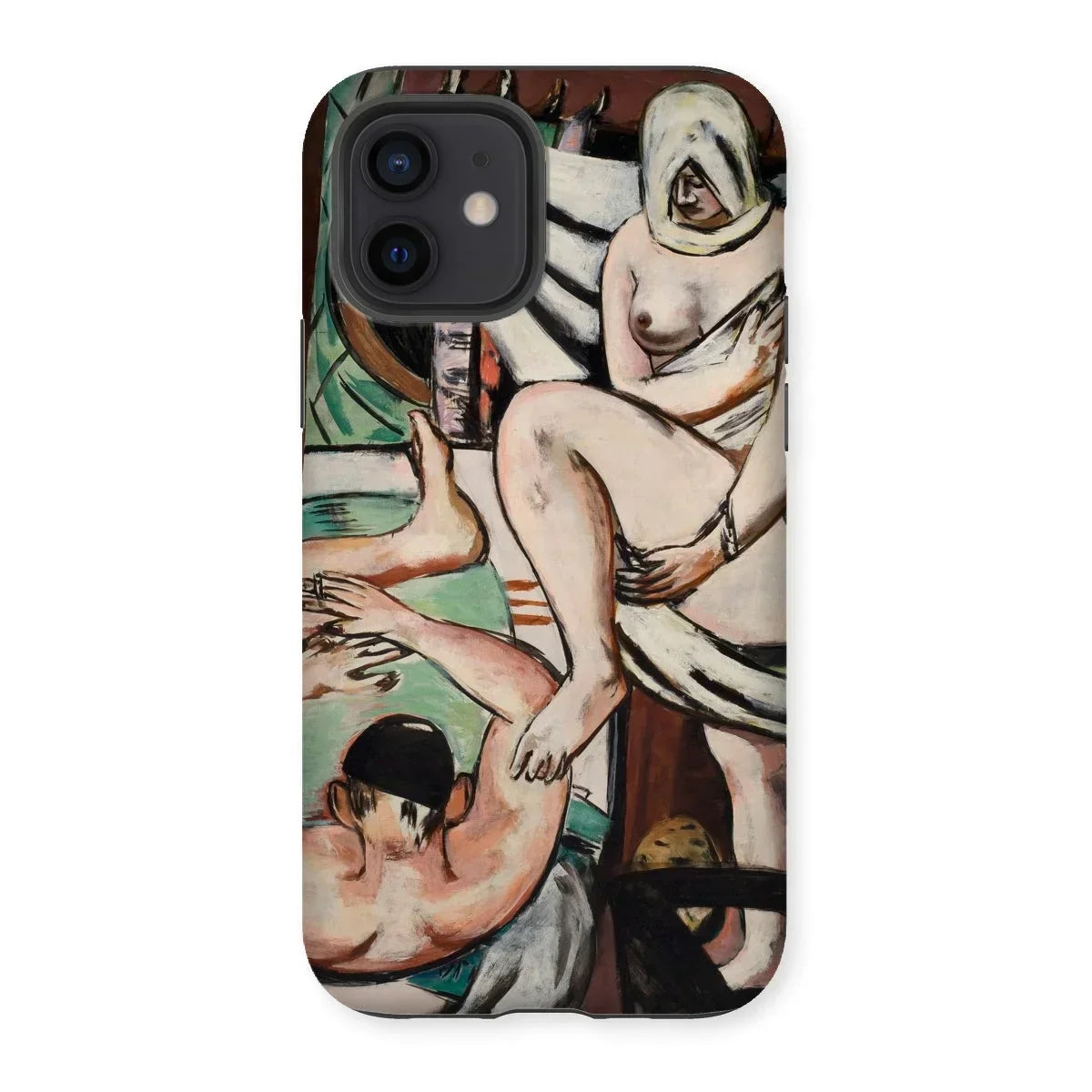 The Bath - Max Beckmann Expressionist Iphone Case, 12 / Matte, Phone Case Abstract Expressionist Artwork Nude Figures Muted