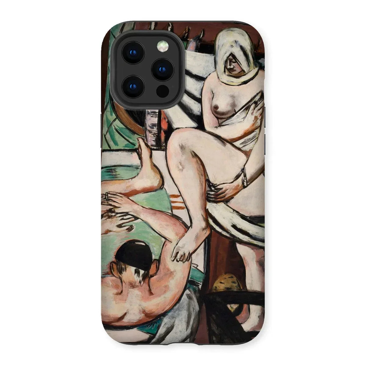 The Bath - Max Beckmann Expressionist Iphone Case, 12 Pro / Matte, Iphone Case Artistic Reproduction Classical Painting Nude Figures