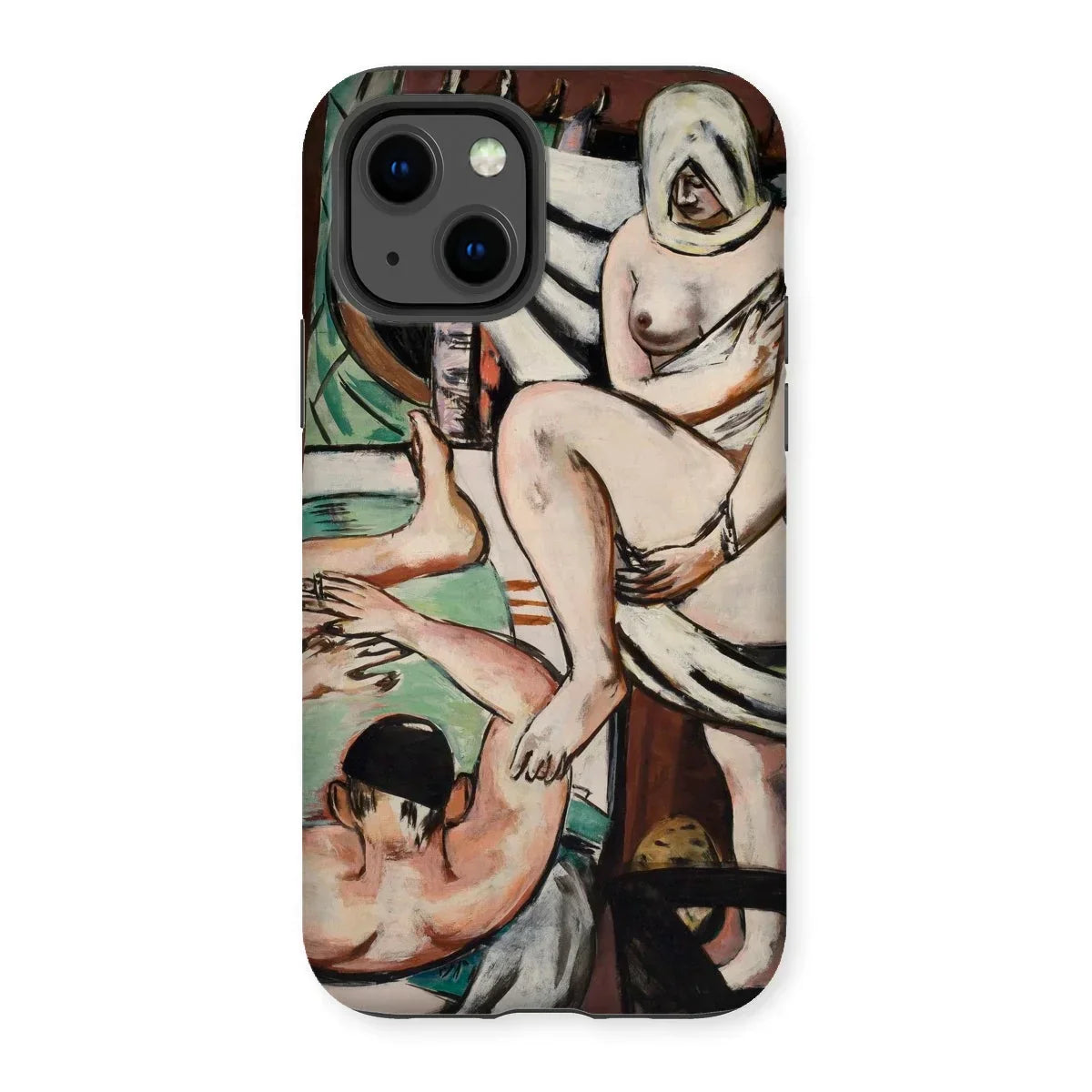 The Bath - Max Beckmann Expressionist Iphone Case, 13 / Matte, Phone Case Artistic Reproduction Classical Painting Nude Figures