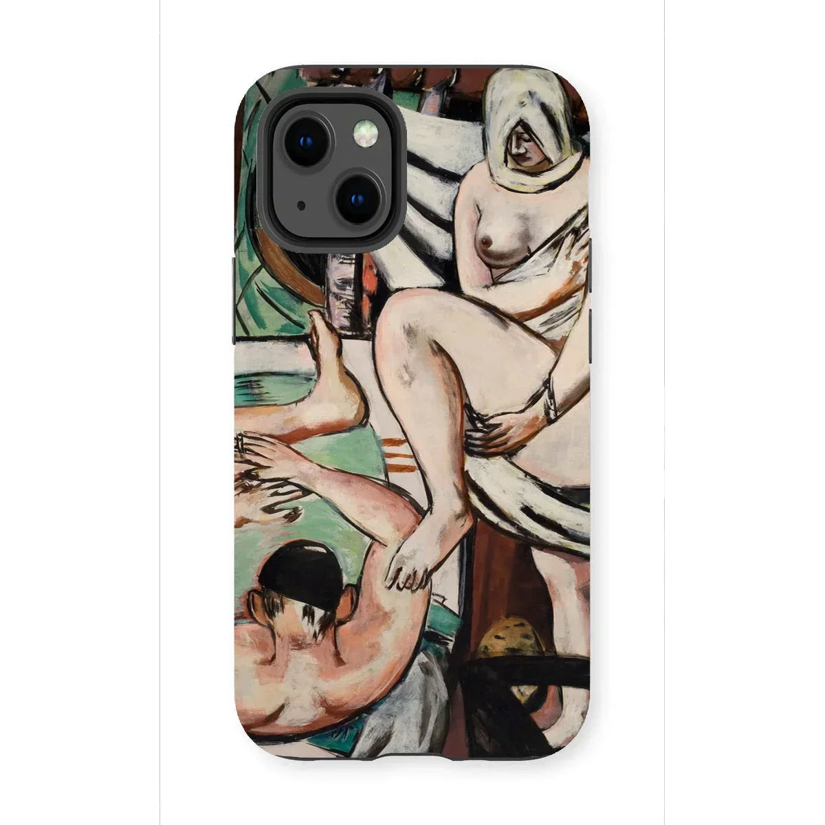The Bath - Max Beckmann Expressionist Iphone Case, 13 Mini / Matte, Phone Case Artistic Nude Painting Reproduction Muted Colors