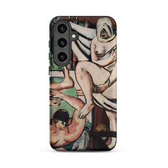 The Bath - Max Beckmann Expressionist Phone Case Samsung Galaxy S24 Plus / Matte Phone Case Reproduction Painting Nude Figures Earthy Tones