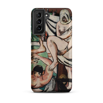 The Bath - Max Beckmann Expressionist Samsung Case, Galaxy S21 Plus / Matte, Black Smartphone Case Colorful Nude-themed Painting Printed