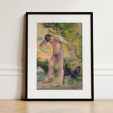 Bather Drying Himself at St Tropez - Henri Edmond Cross Art Print / Canvas, 12x16’’ / 31x41cm / Black Frame / Matboard, Posters Prints &
