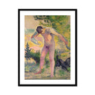 Bather Drying Himself at St Tropez Henri Edmond Cross Art Print, Framed Pointillist Painting Nude Man Towel