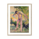 Bather Drying Himself at St Tropez Henri Edmond Cross Art Print, Framed Pointillist Painting Nude Man Dog