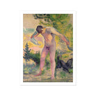 Bather Drying Himself at St Tropez Henri Edmond Cross Art Print, Pointillist Painting Nude Man Towel