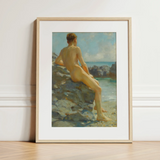 The Bather - Henry Scott Tuke Fine Art Print / Canvas, 12x16’’ / 31x41cm / Natural Frame / Matboard, Posters Prints & Visual Artwork, Toby