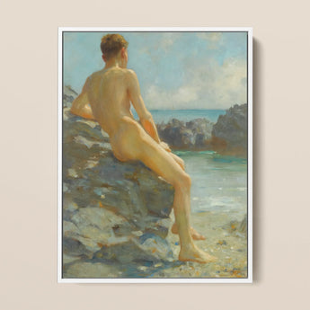 The Bather - Henry Scott Tuke Fine Art Print / Canvas, 12x16’’ / 31x41cm / White Frame, Posters Prints & Visual Artwork, Toby Leon