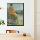 The Bather - Henry Scott Tuke Framed Canvas, Framed Nude Figure Painting
