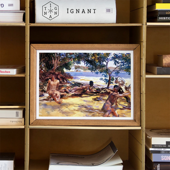 Bathers John Singer Sargent Art Print, 16x12’’ / 41x31cm / Unframed, Framed Painting Figures Tropical Beach Trees Ocean Background