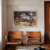 Bathers John Singer Sargent Art Print, 40x30’’ / 101x76cm / Unframed, Framed Watercolor Painting People Tropical Beach Scene Two