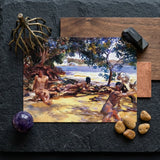 Bathers - John Singer Sargent Art Print / Canvas Watercolor Painting Figures Beach Trees Warm Earthy Tones, Sun-drenched Fever Dream, Gay