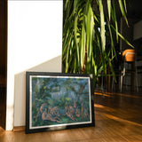 The Bathers - Paul Cezanne Art Print, Framed Artwork Figures Pastoral Outdoor Scene Blue-green Tones
