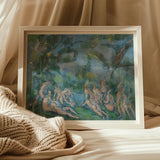 The Bathers - Paul Cezanne Art Print, Framed Artwork Nude Figures Pastoral Landscape