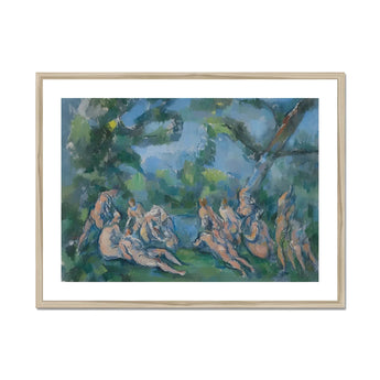 The Bathers - Paul Cezanne Art Print, Framed Watercolor Painting Nude Figures Forest