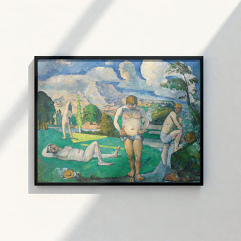 Black-framed Reproduction Pierre-auguste Renoir’s ?Bathers Asnières” Impressionistic Figures Cézanne’s Bathers, Geological Outcrop, Fine Art P