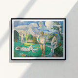 Black-framed Art Print Vibrant Impressionistic Painting Nude Figures Cézanne’s Bathers, Geological Outcrop, Fine