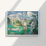 White-framed Reproduction Pierre-auguste Renoir’s ?Bathers Asnières” Impressionistic Figures Cézanne’s Bathers, Geological Outcrop, Fine Art P