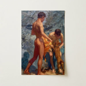 A Bathing Group (1912) - Impresión artística de Henry Scott Tuke / Lienzo, 12x18’’ / 31x46cm / Sin marco / sin borde, Pósters, impresiones y obra visual,