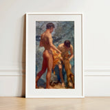 A Bathing Group (1912) - Henry Scott Tuke Art Print / Canvas White-framed Art Print Two Nude Male Figures Classical Henry Scott Tuke,