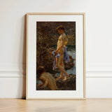 A Bathing Group (1914) - Lámina artística de Henry Scott Tuke / Lienzo, 12x18’’ / 31x46cm / Marco natural / Paspartú, Pósters, impresiones y arte visual