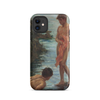 A Bathing Group - Henry Scott Tuke Iphone Case, 11 / Matte, Black Iphone Case Painting Two Nude Figures Body