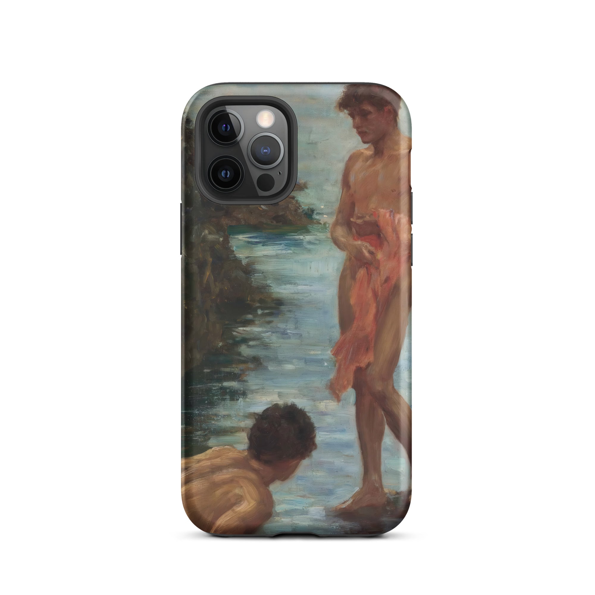 A Bathing Group Henry Scott Tuke Iphone Case, 12 Pro / Matte, Iphone Case Classical Painting Two Figures Body Water
