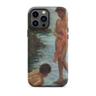A Bathing Group Henry Scott Tuke Iphone Case, 13 Pro Max / Matte, Iphone Phone Case Painting Two Nude Figures Stream