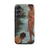 A Bathing Group - Henry Scott Tuke Phone Case Samsung Galaxy S25 Plus / Matte Phone Case Classical Painting Two Nude Figures Water Tuke’s