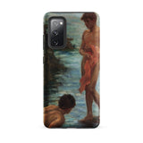 A Bathing Group - Henry Scott Tuke Samsung Case, Galaxy S20 Fe / Matte, Smartphone Painted Case Two Figures Body Water