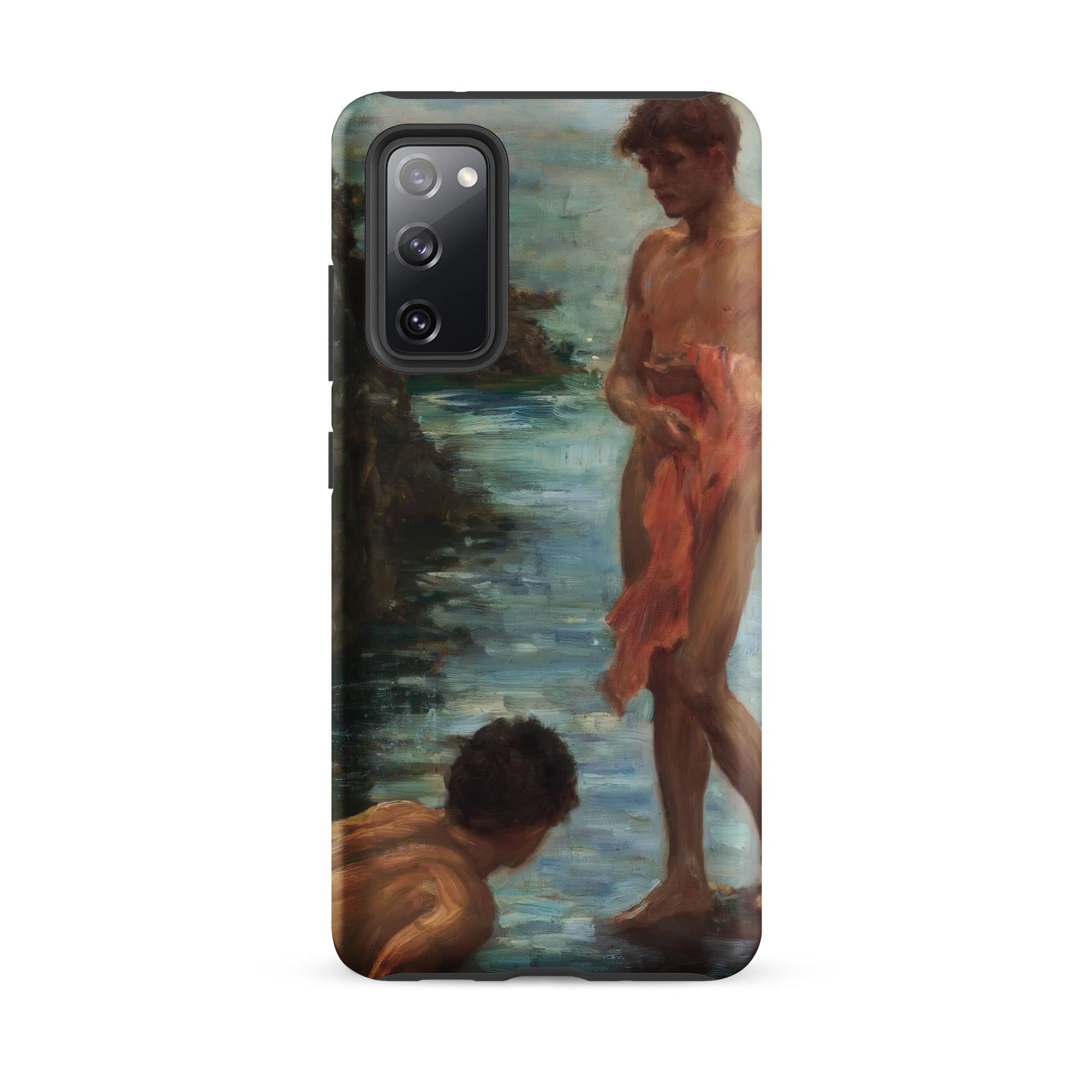 A Bathing Group Henry Scott Tuke Samsung Case, Galaxy S20 Fe / Matte, Smartphone Painted Case Two Figures Body Water