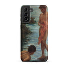 A Bathing Group Henry Scott Tuke Samsung Case, Galaxy S21 Plus / Matte, Smartphone Case Painting Two Nude Figures Body Water