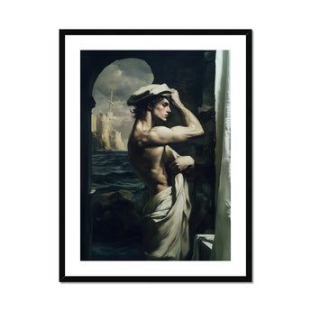 Bathsheba - Neoclassical Gay Sailor Art Print, Classical-style Artistic Photograph Partially Draped Figure Dramatic Pose