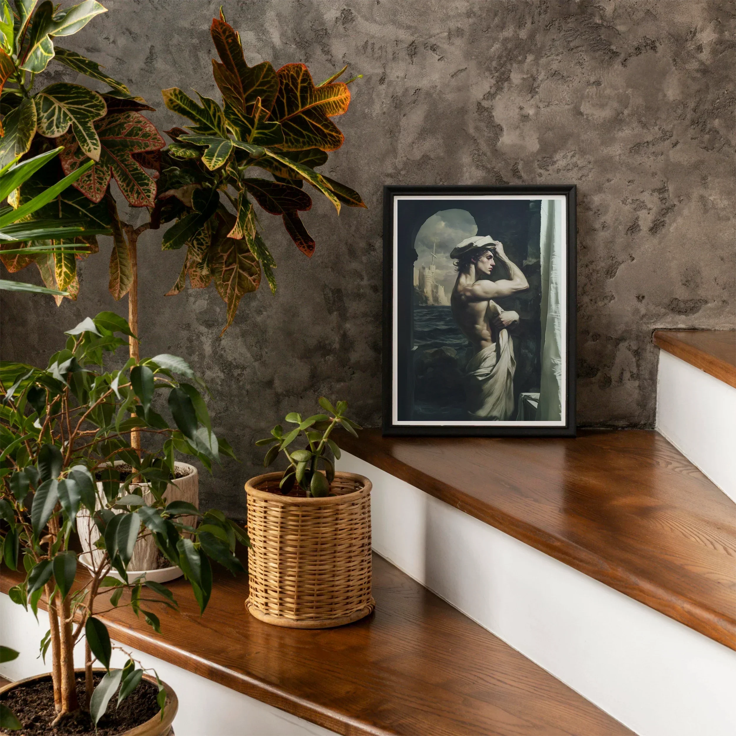 Bathsheba Neoclassical Gay Sailor Art Print, 12x16’’ / 31x41cm / Unframed, Framed Black White Photograph Figure Dramatically