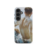 Beach Study - Henry Scott Tuke Phone Case Samsung Galaxy S24 / Matte Phone Case Painted Depiction Shirtless Man Rendered Soft Beach Study,