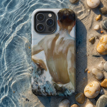 Beach Study - Henry Scott Tuke Phone Case Beige Blue Watercolor-style Phone Case Painted Figure Shallow Beach Study, Henry Scott Tuke,