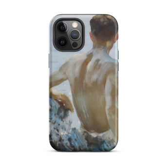 Beach Study - Henry Scott Tuke Phone Case Iphone 12 Pro Max / Matte Iphone Case Painting Man Beach Study, Henry Scott Tuke, Sunlit Reverie