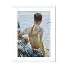 Beach Study - Henry Scott Tuke Plein-air Art Print, Framed Painting Man Sea