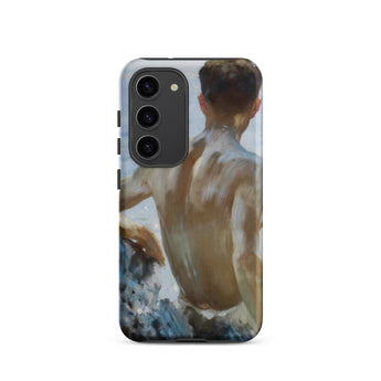 Beach Study - Henry Scott Tuke Samsung Case, Galaxy S23 / Matte, White Phone Case Painted Shirtless Man